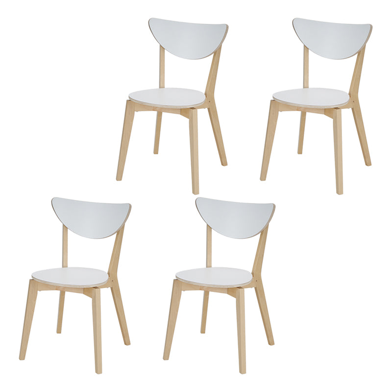 Open Back Armless Dining Chairs Stackable Side Dining Chairs with Wood Legs