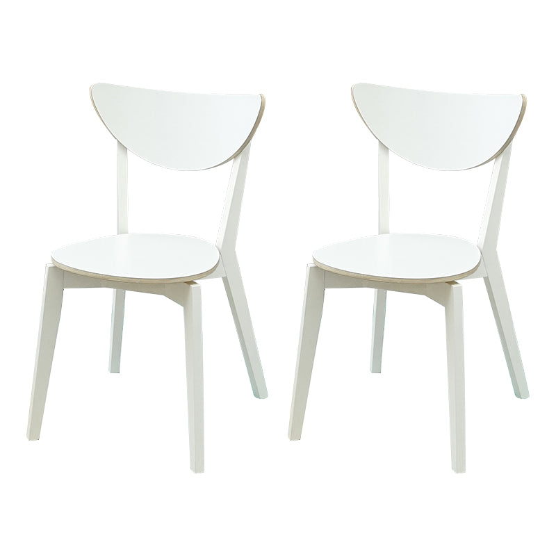 Open Back Armless Dining Chairs Stackable Side Dining Chairs with Wood Legs