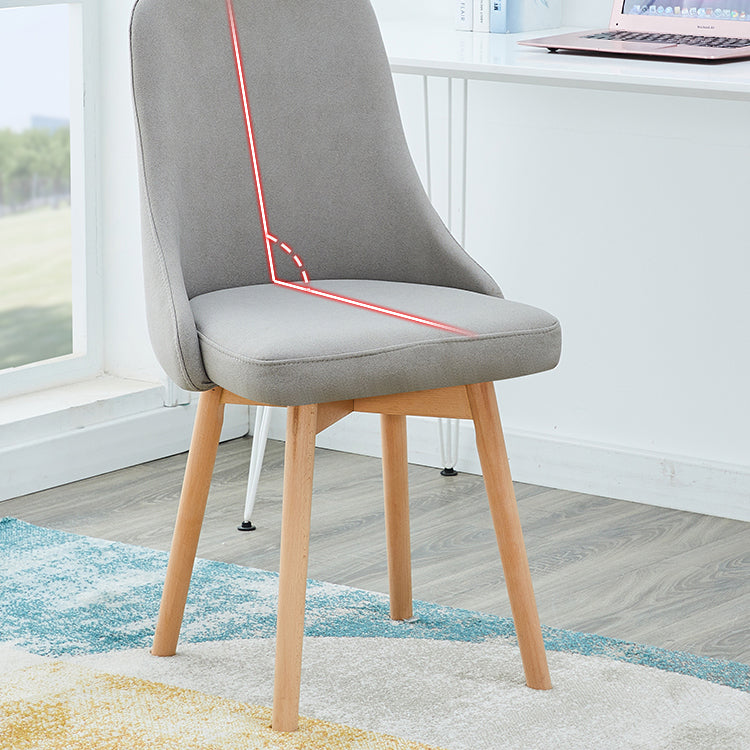 Home Scandinavian Side Chair Swivel Parsons Back Wood Dining Room Chair Set