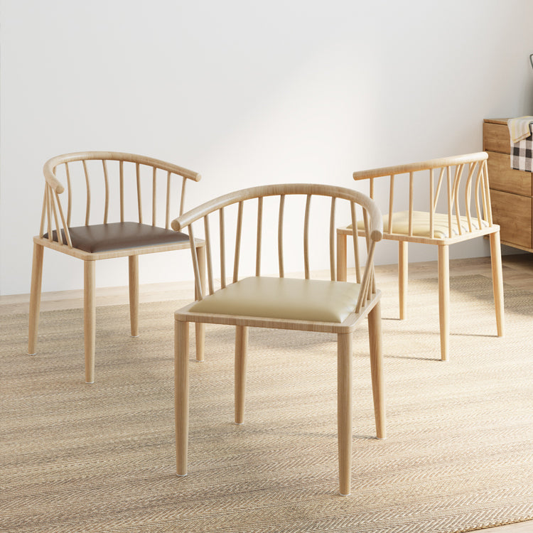Contemporary Metal Dining Room Chairs Upholstered Armchair for Home Use