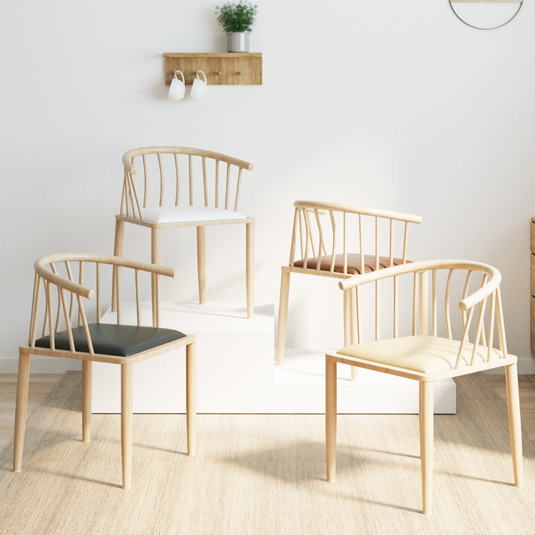 Contemporary Metal Dining Room Chairs Upholstered Armchair for Home Use