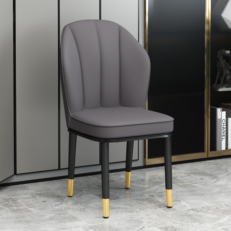 European Glam Style Metal Chairs Kitchen Dining Room Wingback Side Chair Set