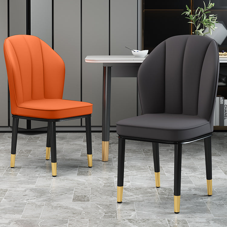 European Glam Style Metal Chairs Kitchen Dining Room Wingback Side Chair Set