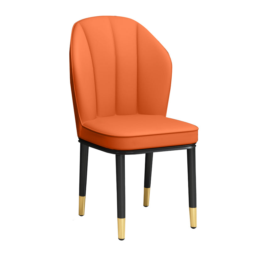 European Glam Style Metal Chairs Kitchen Dining Room Wingback Side Chair Set