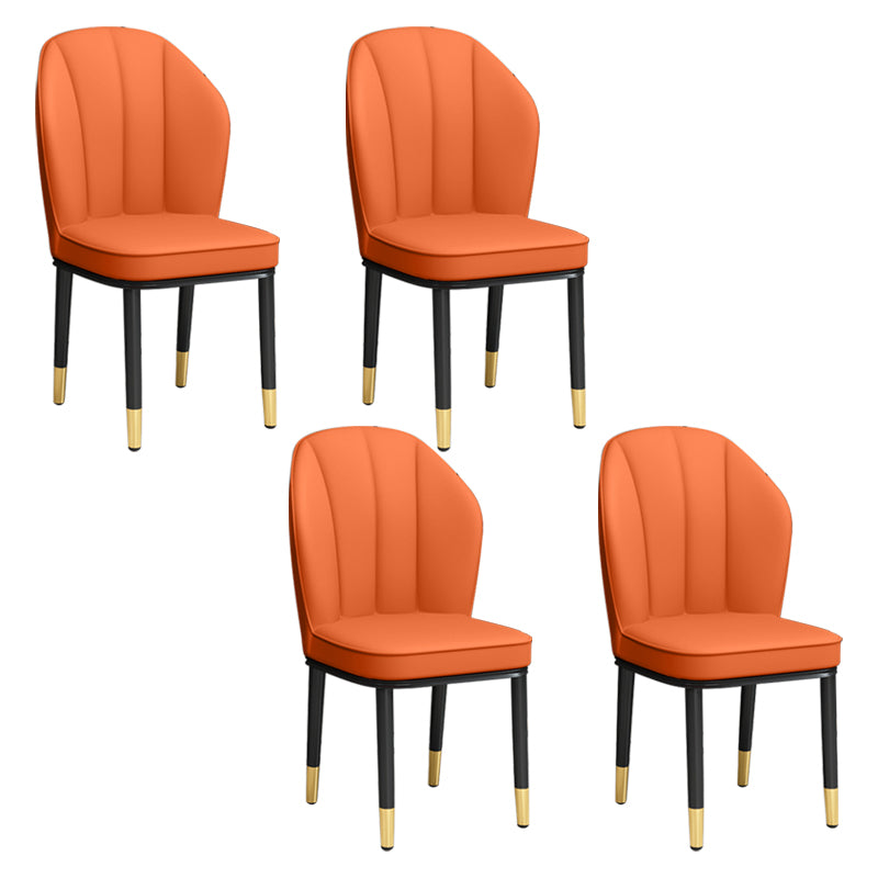 European Glam Style Metal Chairs Kitchen Dining Room Wingback Side Chair Set