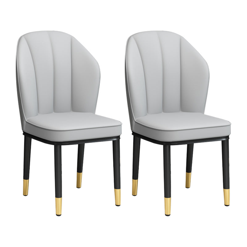 European Glam Style Metal Chairs Kitchen Dining Room Wingback Side Chair Set