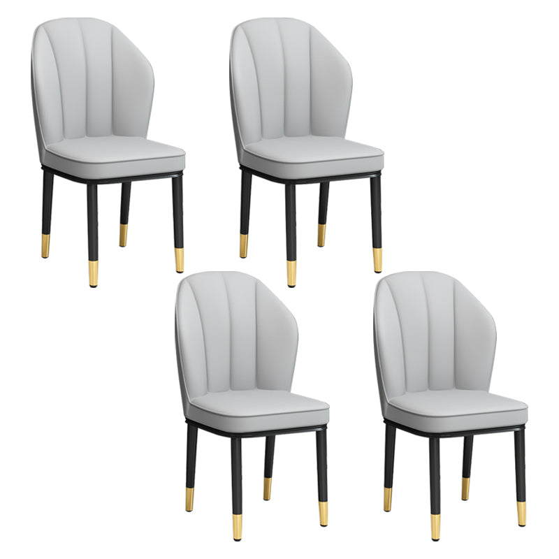 European Glam Style Metal Chairs Kitchen Dining Room Wingback Side Chair Set