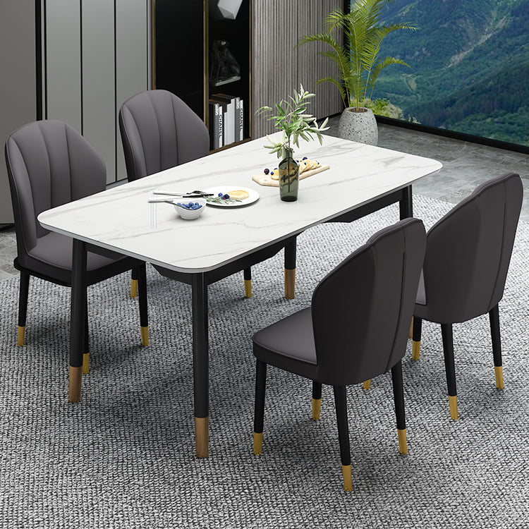European Glam Style Metal Chairs Kitchen Dining Room Wingback Side Chair Set