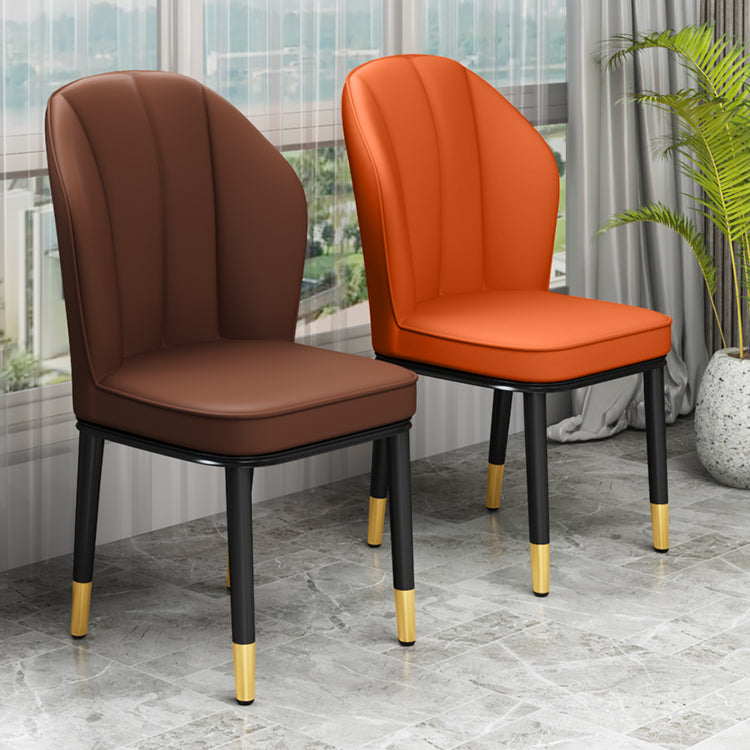 European Glam Style Metal Chairs Kitchen Dining Room Wingback Side Chair Set