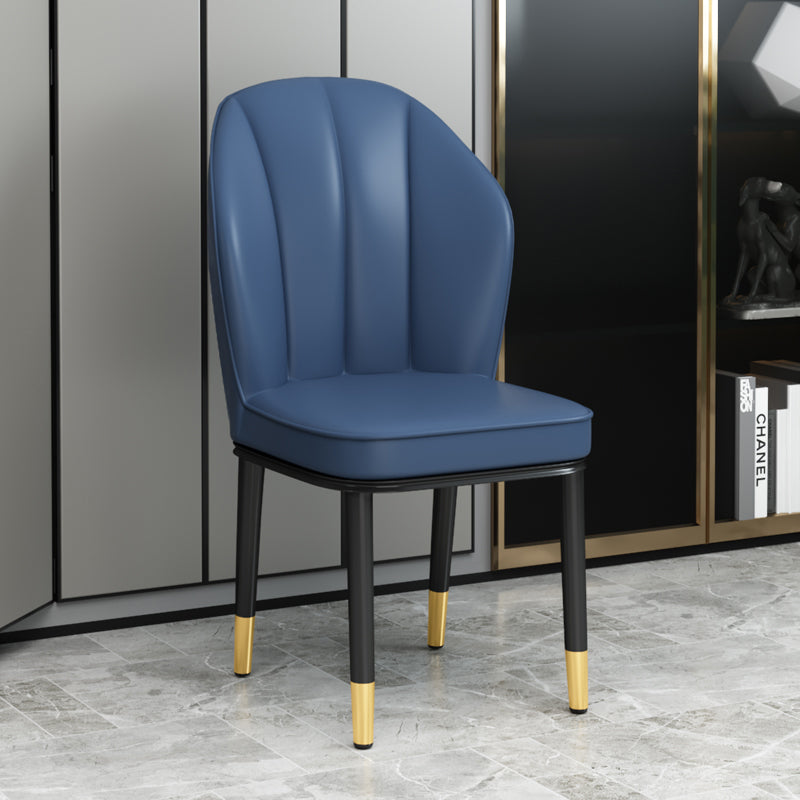 European Glam Style Metal Chairs Kitchen Dining Room Wingback Side Chair Set