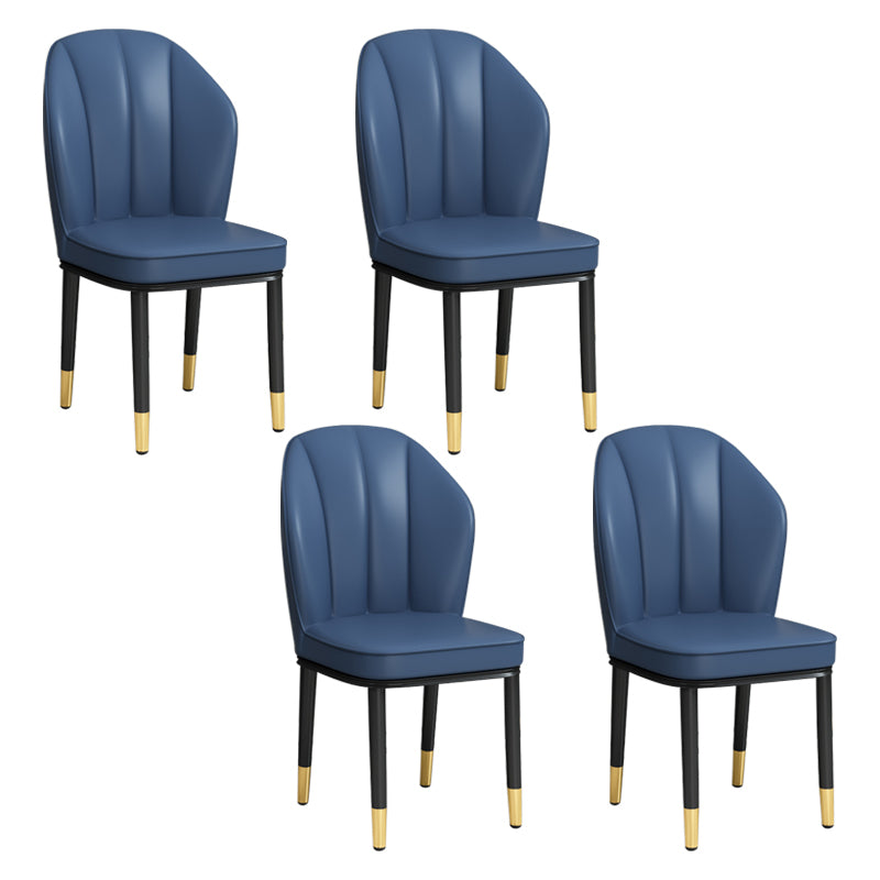 European Glam Style Metal Chairs Kitchen Dining Room Wingback Side Chair Set
