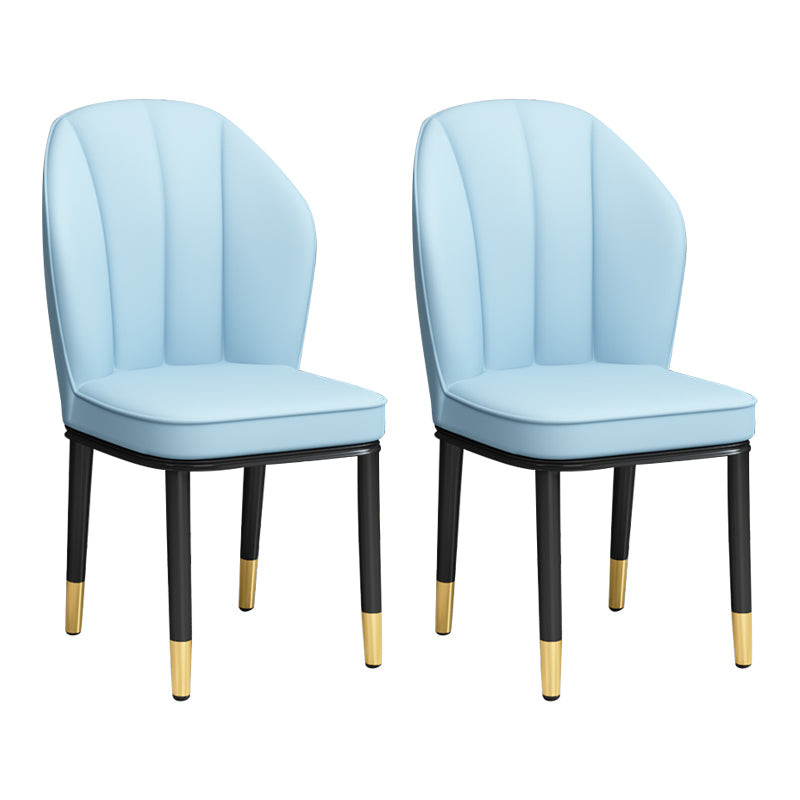 European Glam Style Metal Chairs Kitchen Dining Room Wingback Side Chair Set
