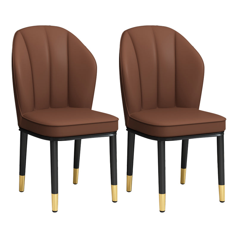 European Glam Style Metal Chairs Kitchen Dining Room Wingback Side Chair Set