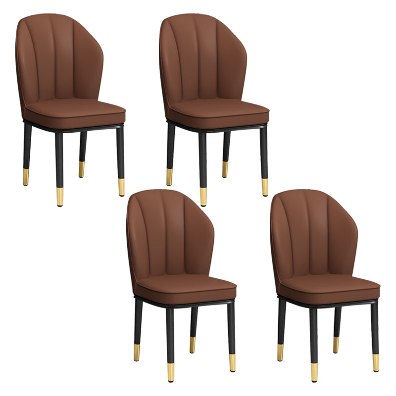 European Glam Style Metal Chairs Kitchen Dining Room Wingback Side Chair Set