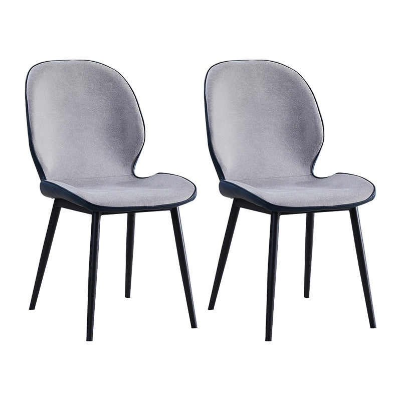 Home Scandinavian Side Chair Upholstered Solid Back Metal Dining Room Chair
