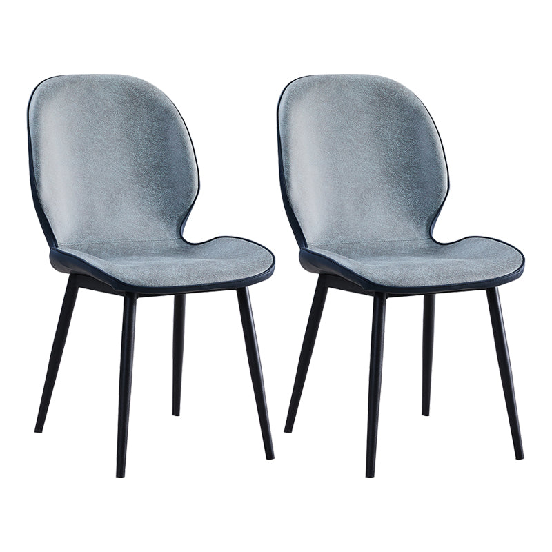 Home Scandinavian Side Chair Upholstered Solid Back Metal Dining Room Chair