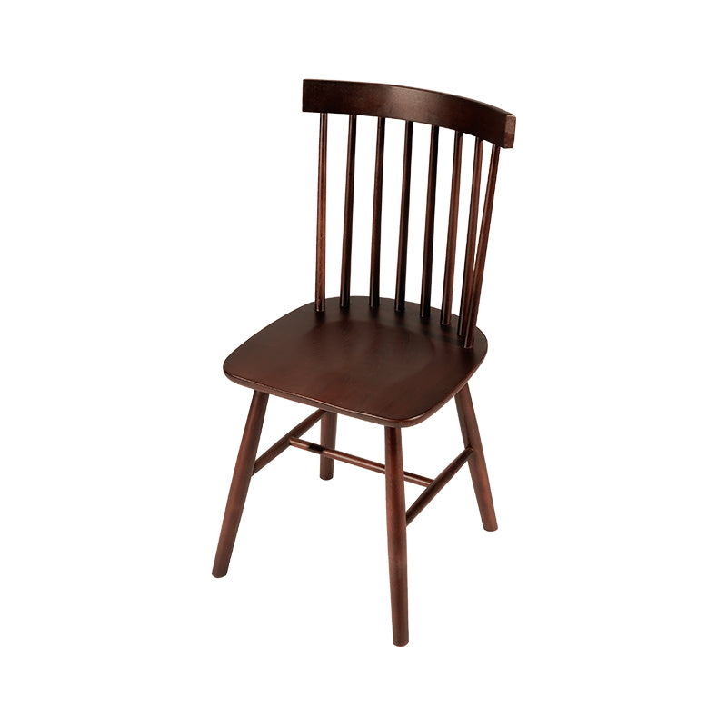 Rustic Style Armless Dining Chairs Beech Slat Back Side Chair with Wood Legs
