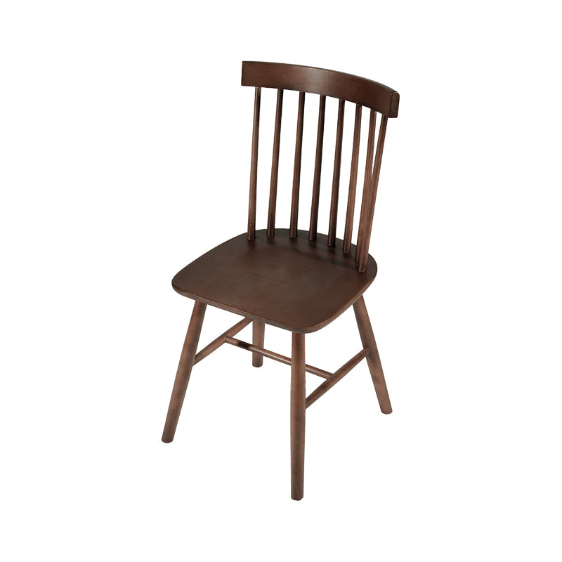 Rustic Style Armless Dining Chairs Beech Slat Back Side Chair with Wood Legs