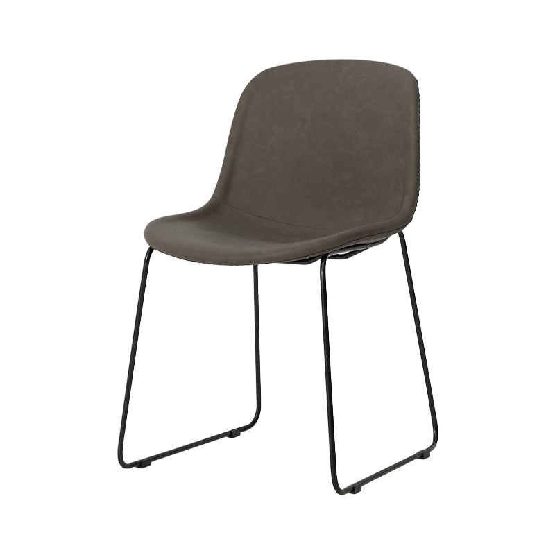 Modern Metal Dining Room Chairs PU Leather Dining Armless Chairs for Home Use
