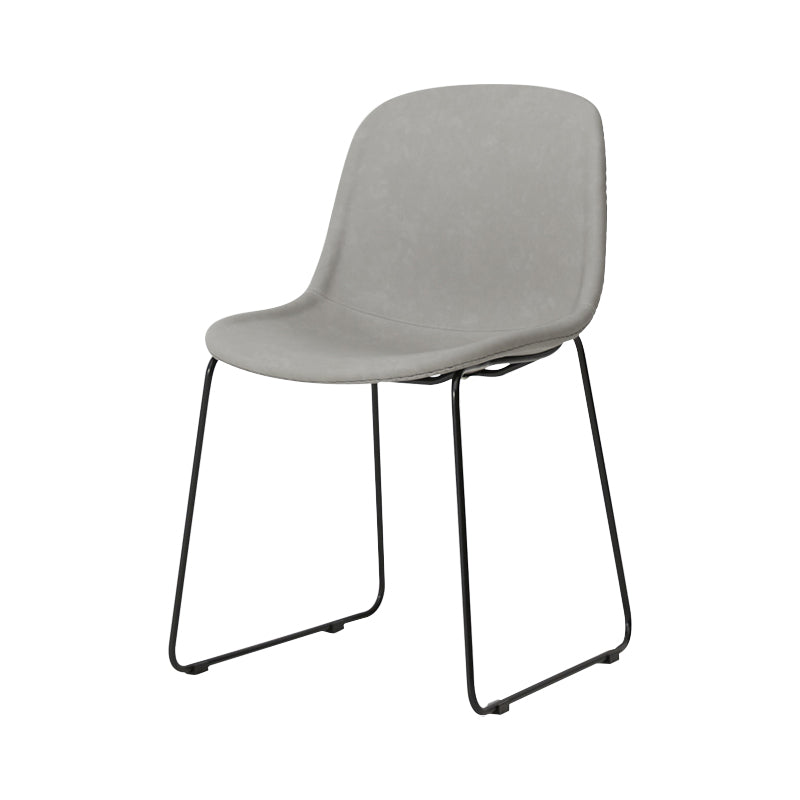 Modern Metal Dining Room Chairs PU Leather Dining Armless Chairs for Home Use