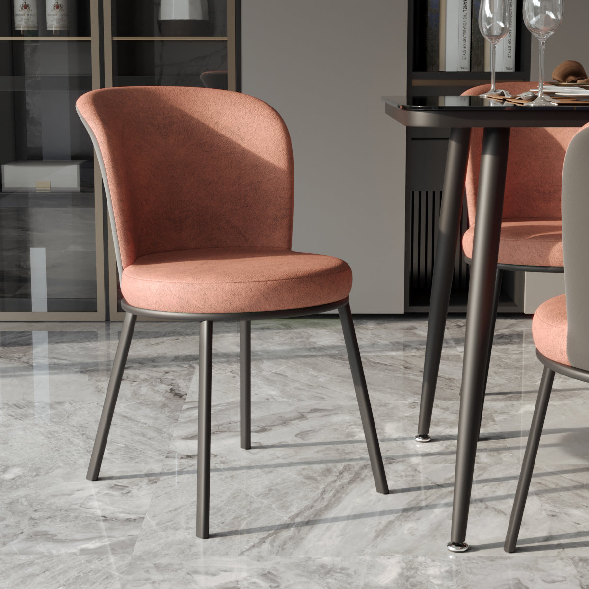 Chaise de salle à manger ouverte contemporaine de finition mate de fauteuil de restaurant de Leathaire