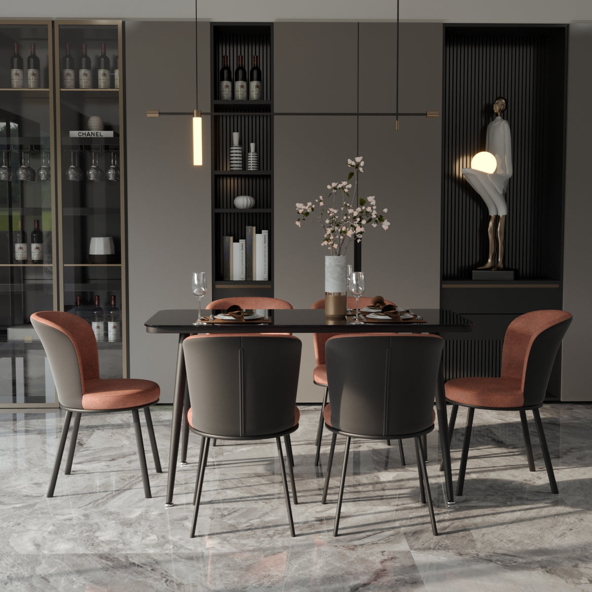 Contemporary Leathaire Restaurant Arm Chair Matte Finish Open Dining Chair