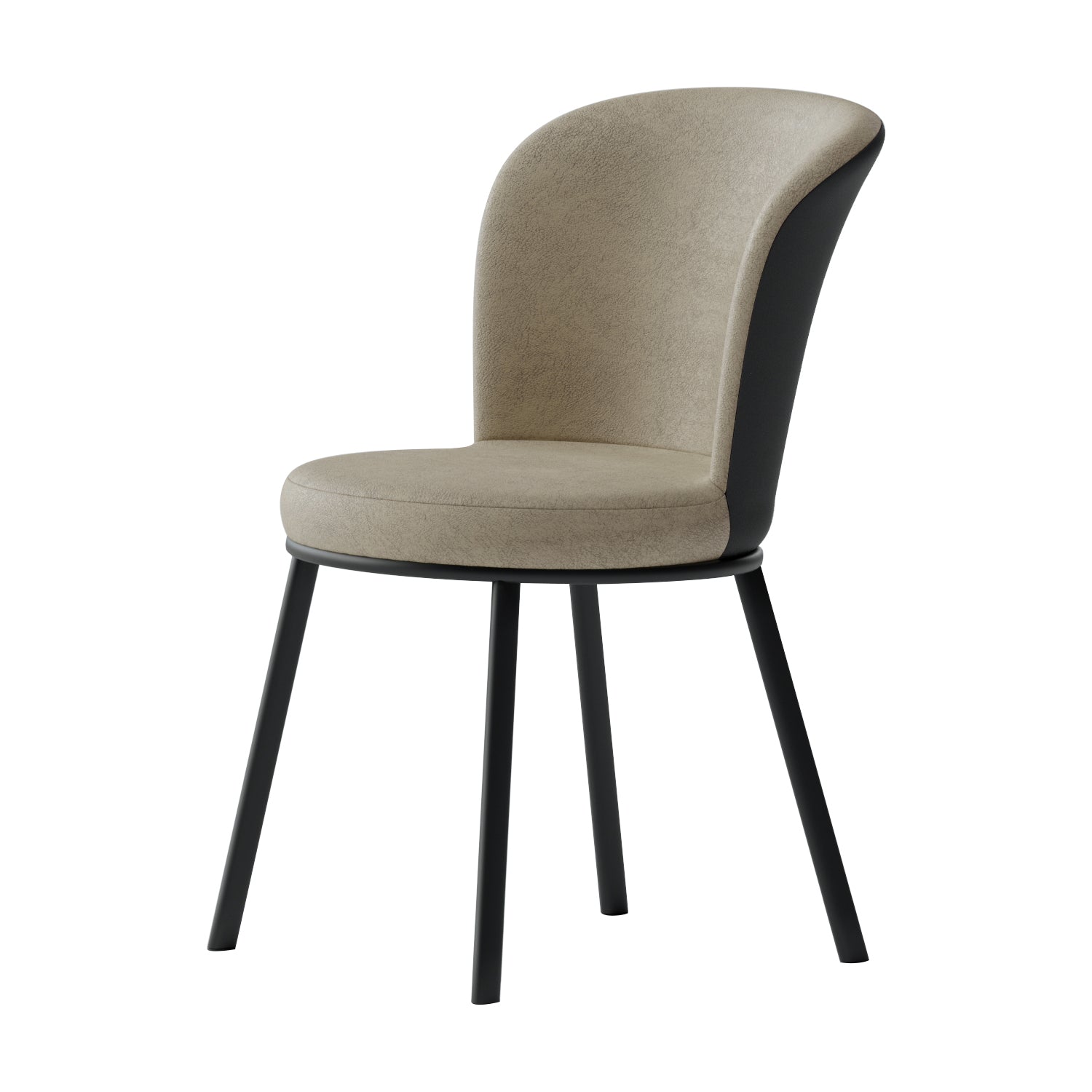 Contemporary Leathaire Restaurant Arm Chair Matte Finish Open Dining Chair