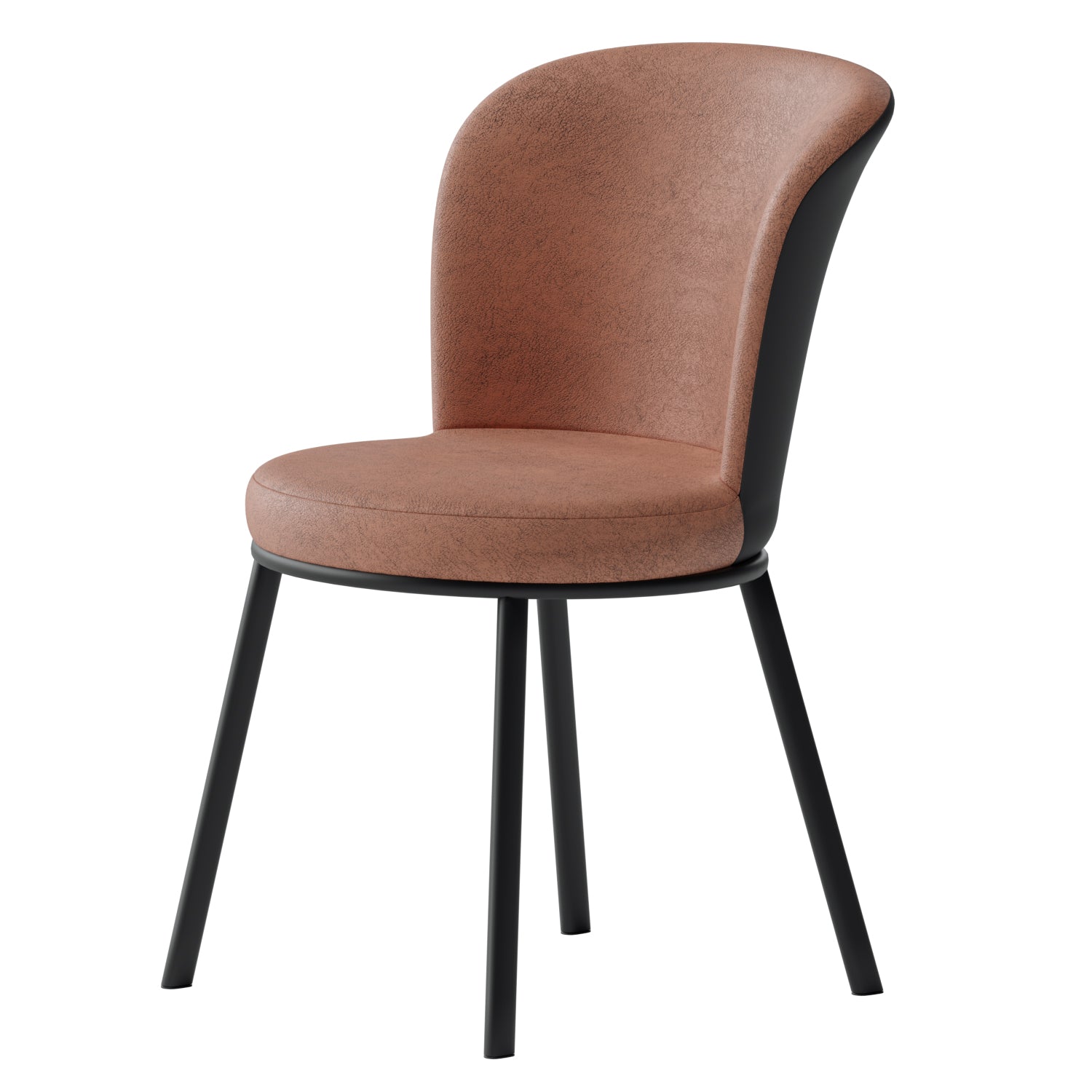 Contemporary Leathaire Restaurant Arm Chair Matte Finish Open Dining Chair