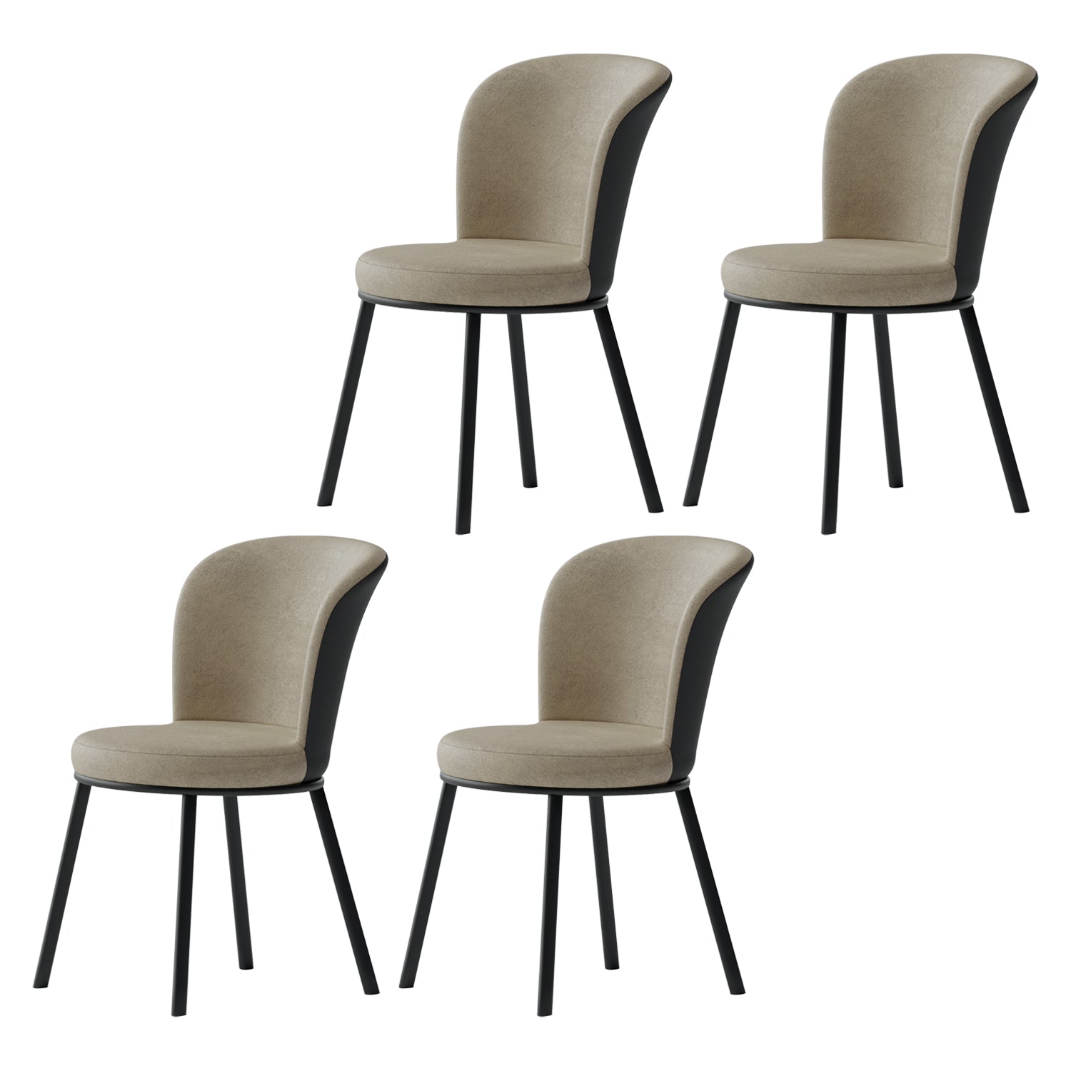Contemporary Leathaire Restaurant Arm Chair Matte Finish Open Dining Chair