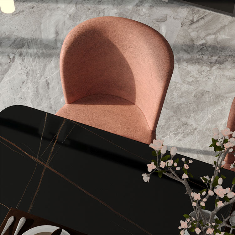 Contemporary Leathaire Restaurant Arm Chair Matte Finish Open Dining Chair
