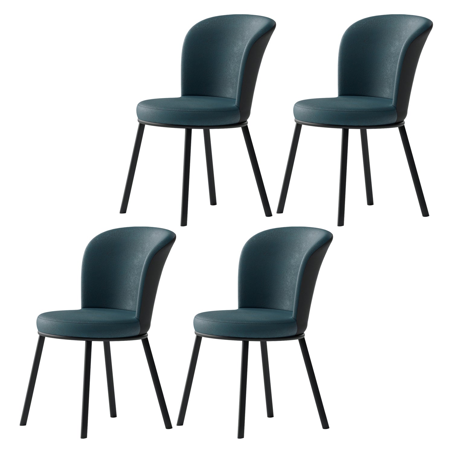 Contemporary Leathaire Restaurant Arm Chair Matte Finish Open Dining Chair