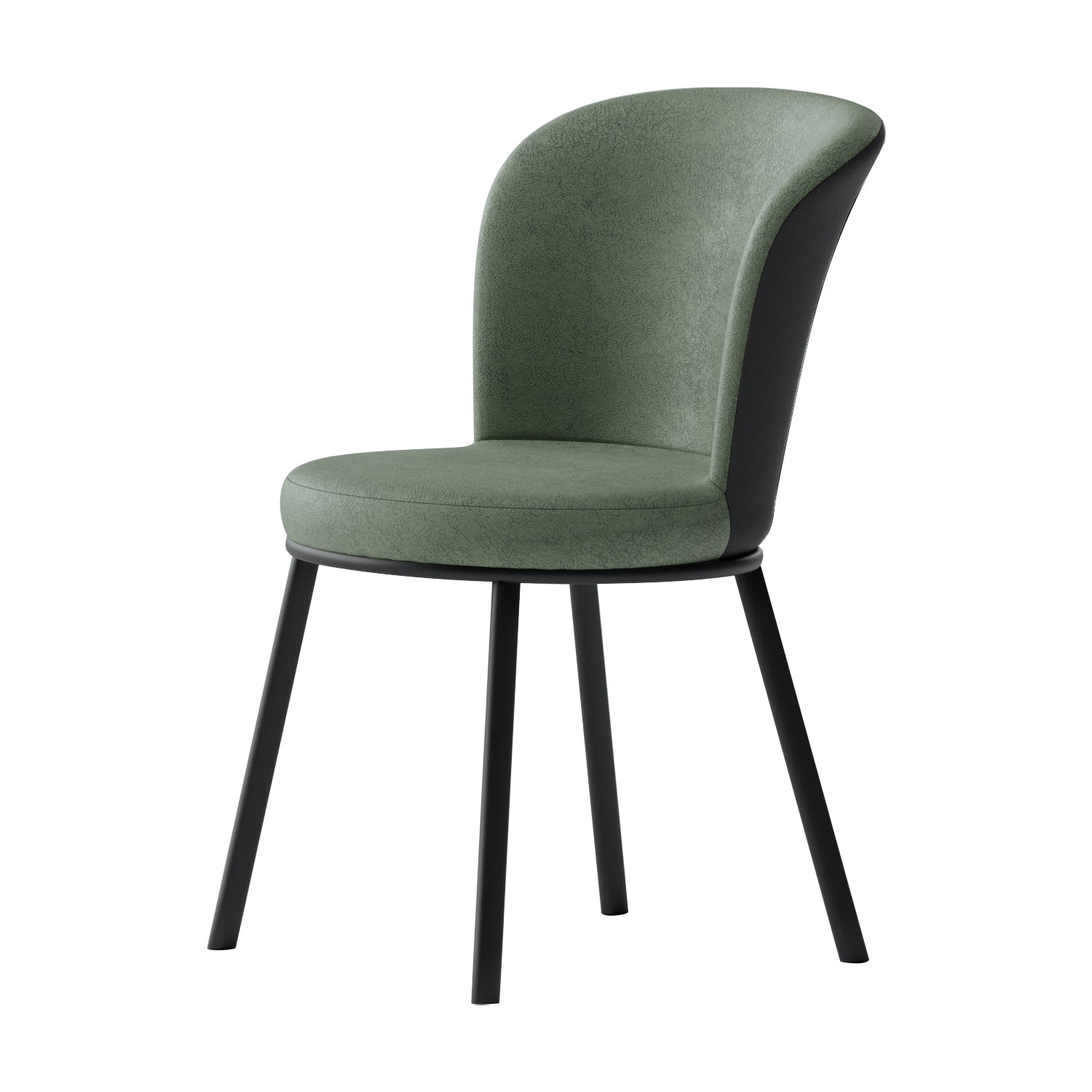 Contemporary Leathaire Restaurant Arm Chair Matte Finish Open Dining Chair