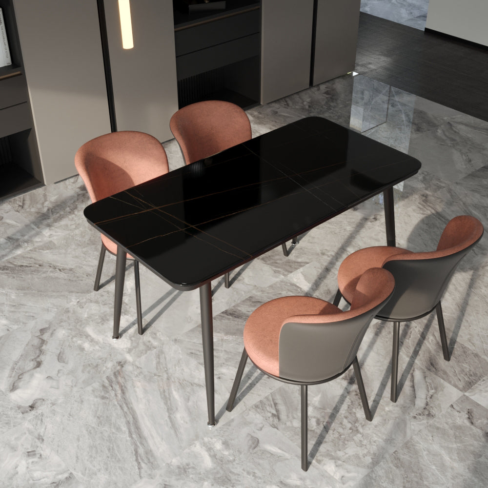 Contemporary Leathaire Restaurant Arm Chair Matte Finish Open Dining Chair