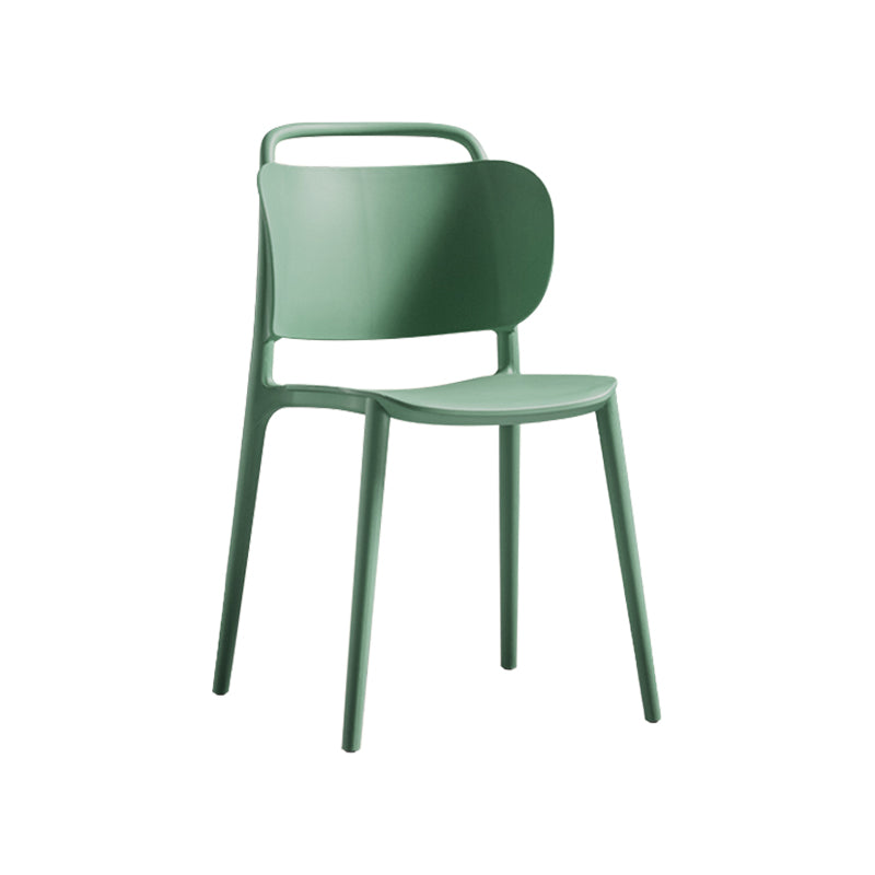 Contemporary Plastic Dining Armless Chair Open Back Dining Side Chair for Kitchen