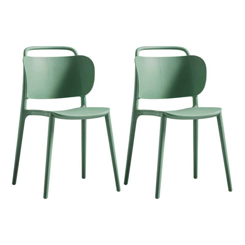 Contemporary Plastic Dining Armless Chair Open Back Dining Side Chair for Kitchen
