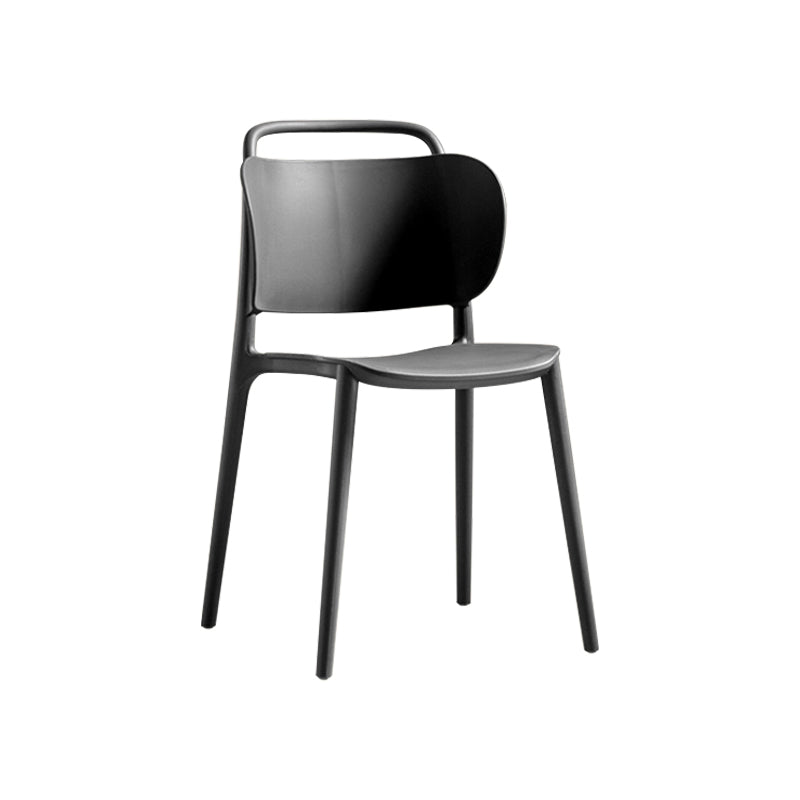 Contemporary Plastic Dining Armless Chair Open Back Dining Side Chair for Kitchen