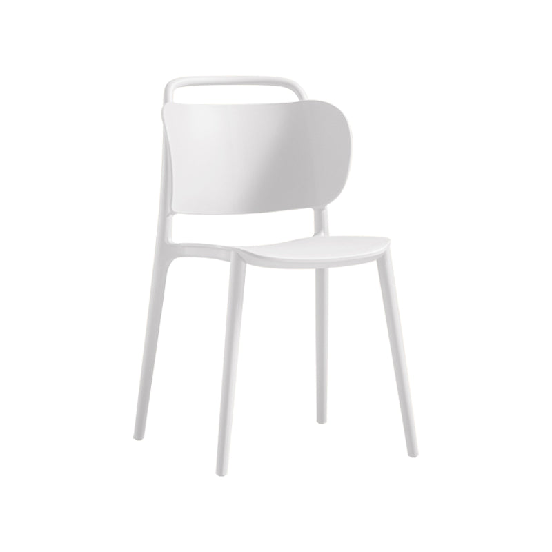 Contemporary Plastic Dining Armless Chair Open Back Dining Side Chair for Kitchen