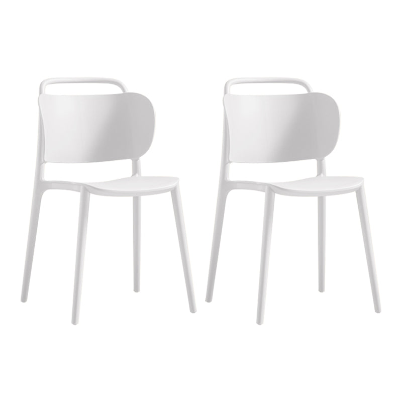 Contemporary Plastic Dining Armless Chair Open Back Dining Side Chair for Kitchen