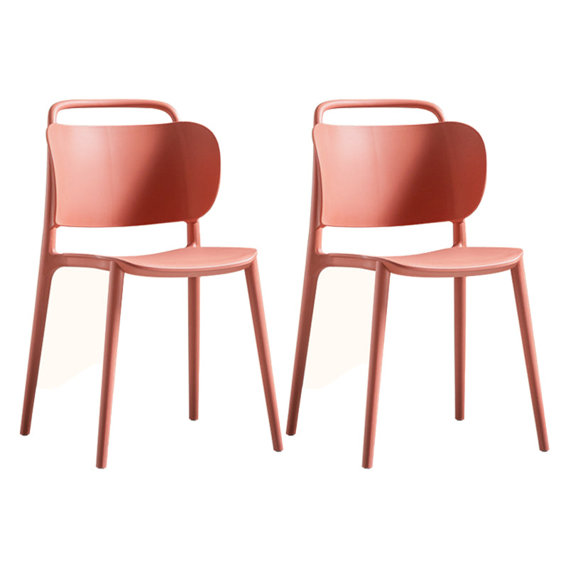 Contemporary Plastic Dining Armless Chair Open Back Dining Side Chair for Kitchen