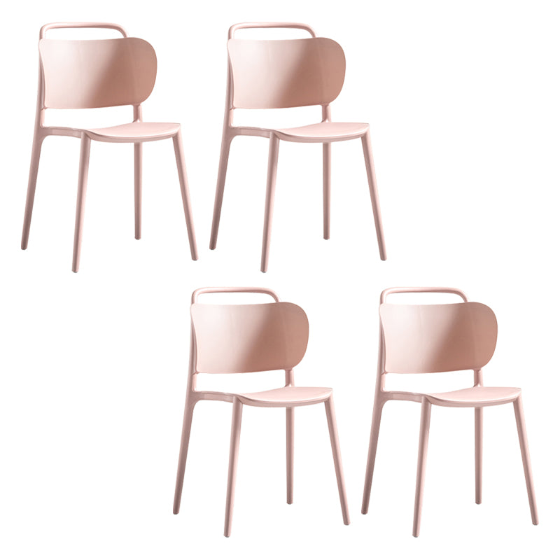 Contemporary Plastic Dining Armless Chair Open Back Dining Side Chair for Kitchen
