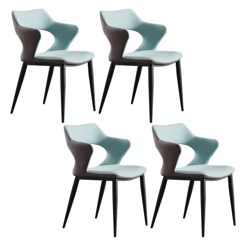 Fauteuil contemporain en simili cuir, finition mate, chaise de salle à manger à dossier ouvert