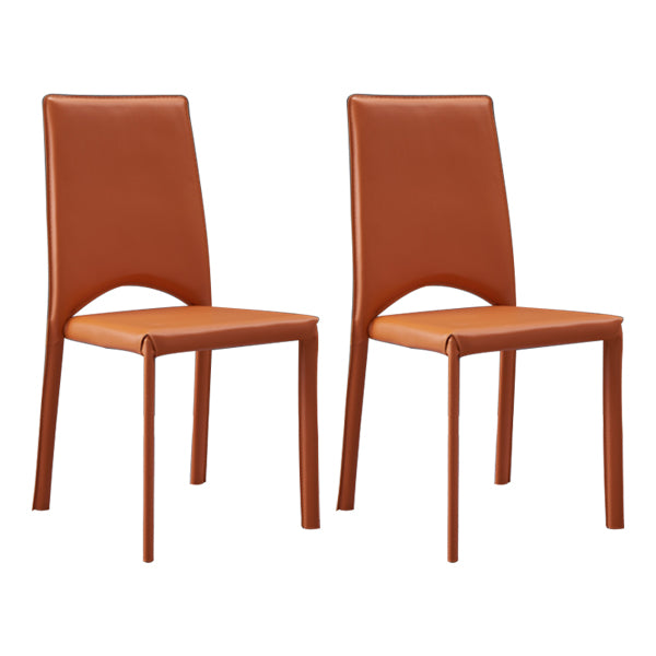Chaise de salle à manger de cuisine de style contemporain chaise sans bras empilable avec des jambes en métal