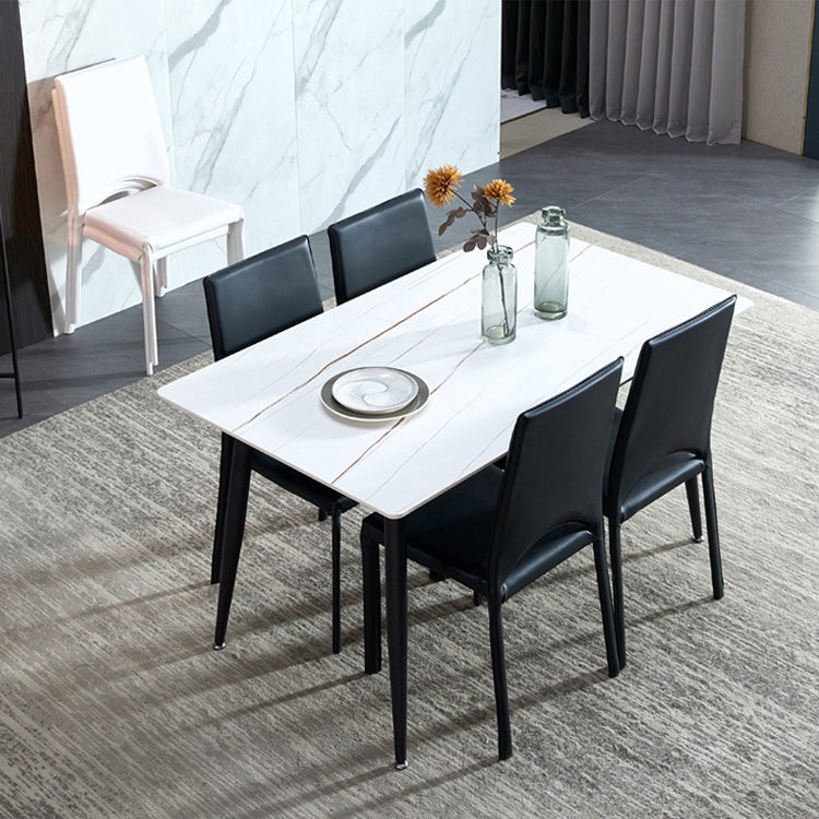 Chaise de salle à manger de cuisine de style contemporain chaise sans bras empilable avec des jambes en métal