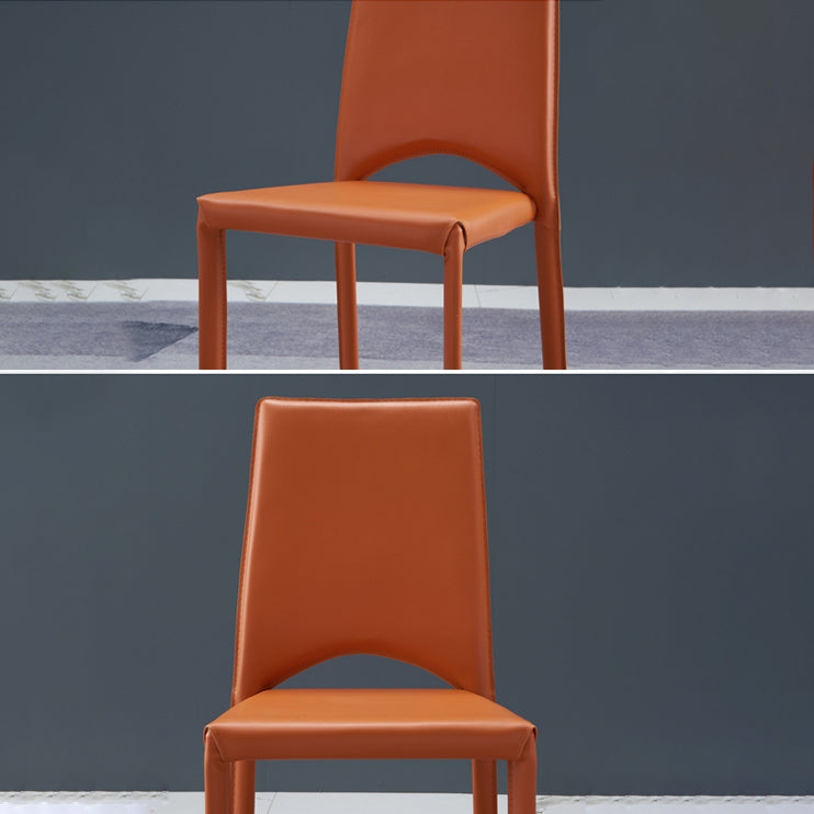 Chaise de salle à manger de cuisine de style contemporain chaise sans bras empilable avec des jambes en métal