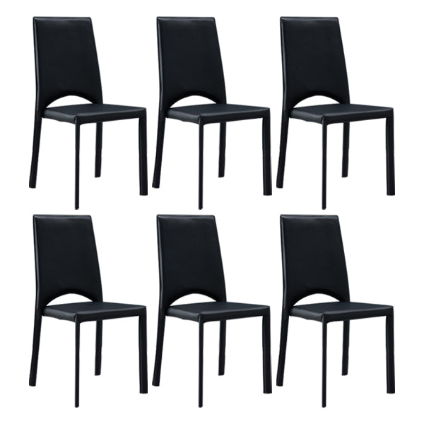 Chaise de salle à manger de cuisine de style contemporain chaise sans bras empilable avec des jambes en métal