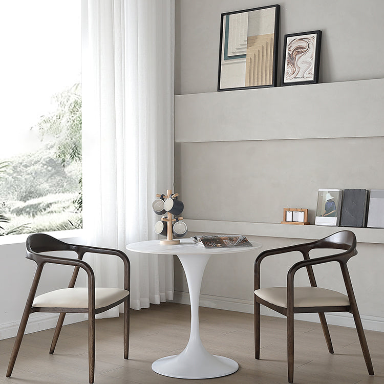 Mesa de comedor blanca de piedra sinterizada Simplicidad de tulipán Mesa base para el comedor para el comedor
