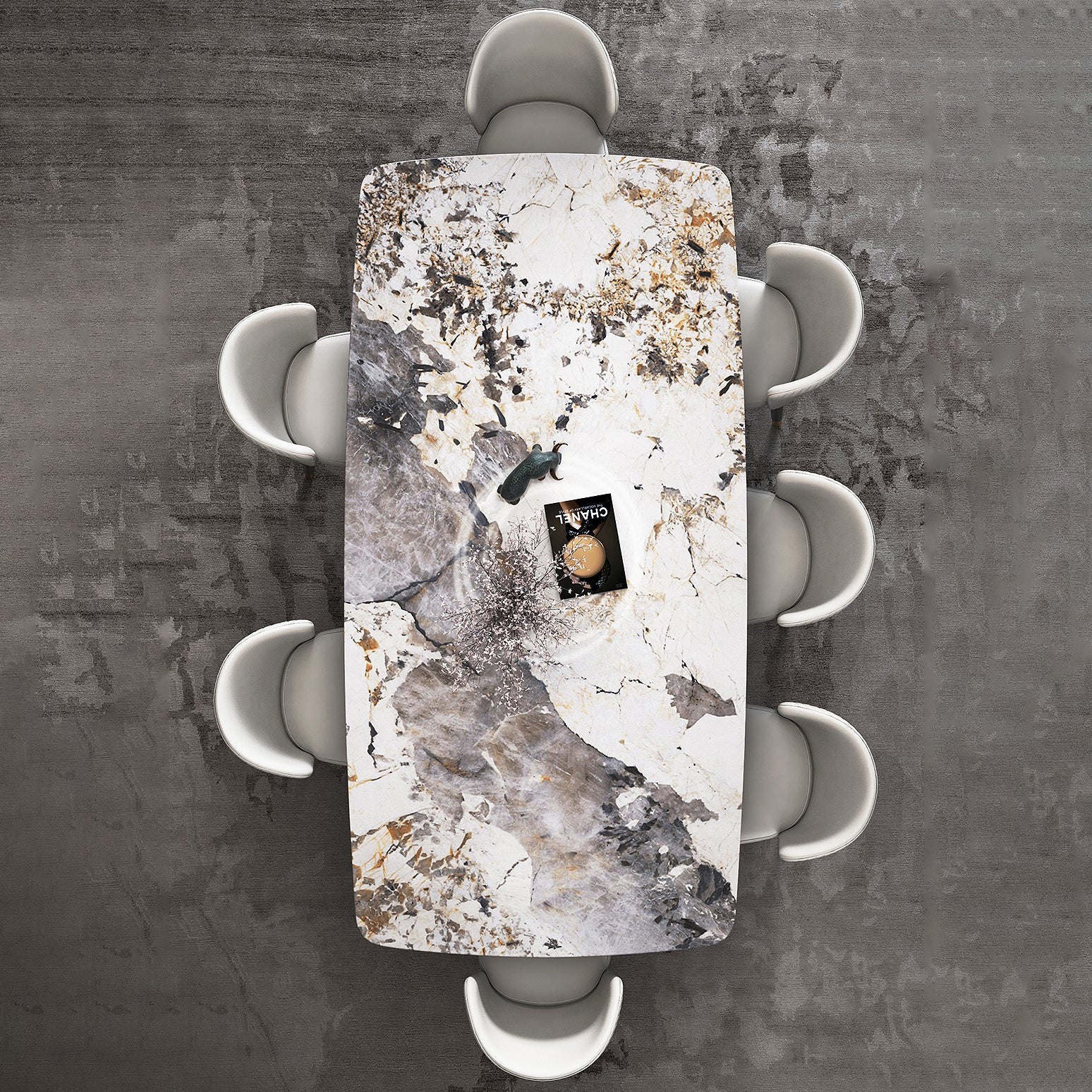 Metal Traditional Luxury Rectangle Indoor Table Sintered Stone Table for Dining Room