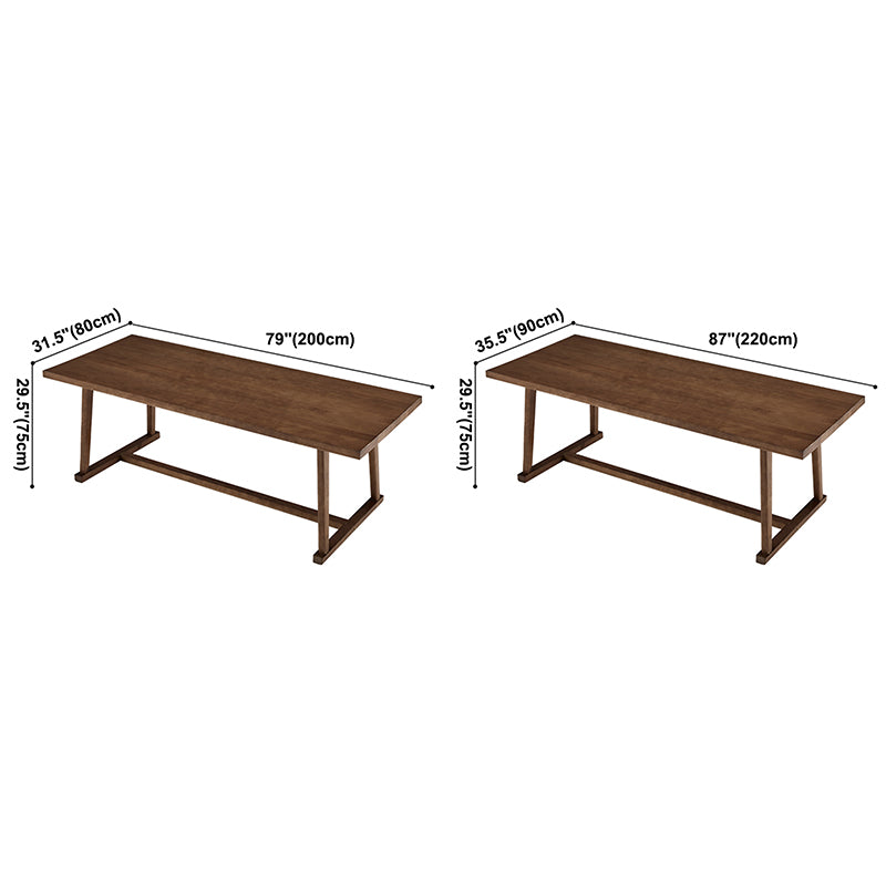Mesa de comedor blanca de madera maciza rectángulo Simplicidad Mesa base de caballete para comedor