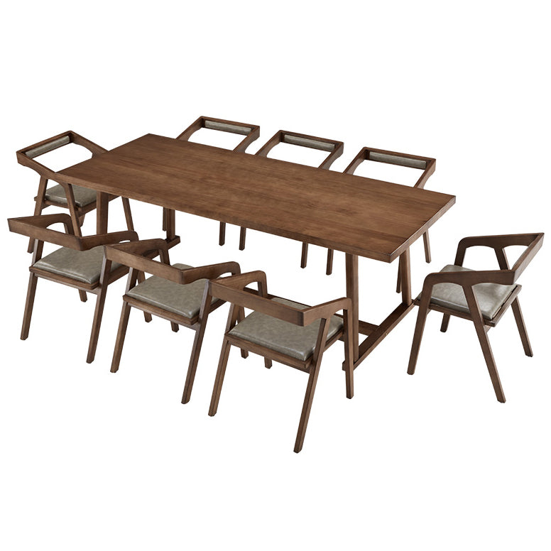 Mesa de comedor blanca de madera maciza rectángulo Simplicidad Mesa base de caballete para comedor