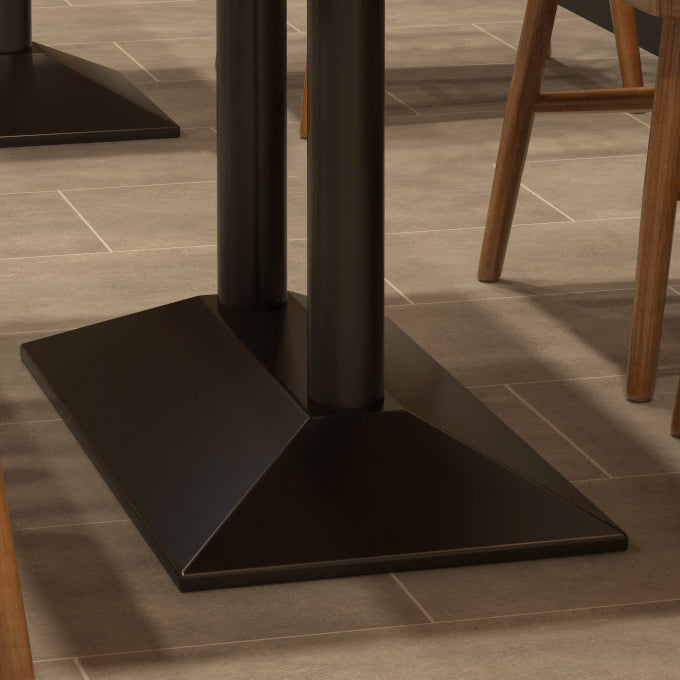 Industrial Style Home Solid Wood Dining Table Rectangular Shape Table with Single Pedestal Base